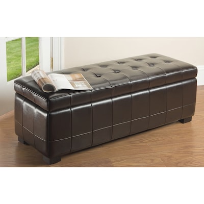 Safavieh Large Manhattan Casual Brown Faux Leather Storage Safavieh Large Manhattan Casual Brown Faux Leather Storage