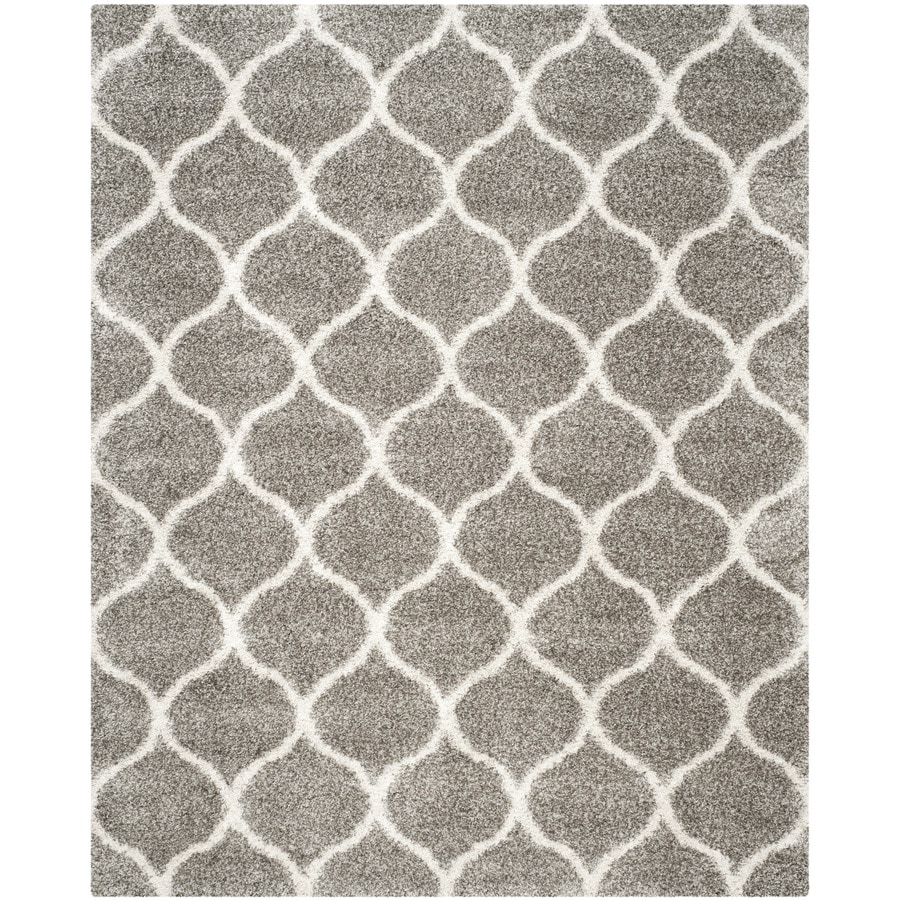 Safavieh Hudson Hathaway Shag Gray/Ivory Rectangular Indoor Machine-Made Area Rug (Common: 6 x 9; Actual: 6-ft W x 9-ft L)