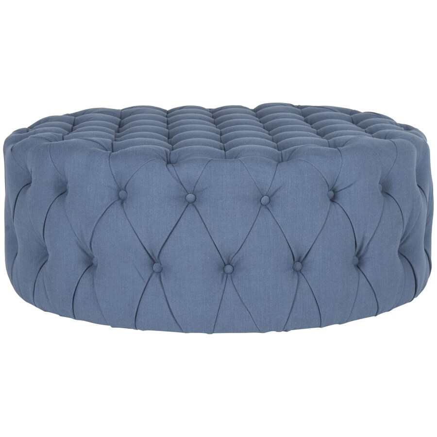 Safavieh Charlene Modern Navy Round Ottoman at