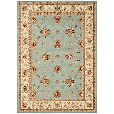 Safavieh Lyndhurst Agra Blue Ivory Rectangular Indoor Machine Made Safavieh Lyndhurst Agra Blue Ivory