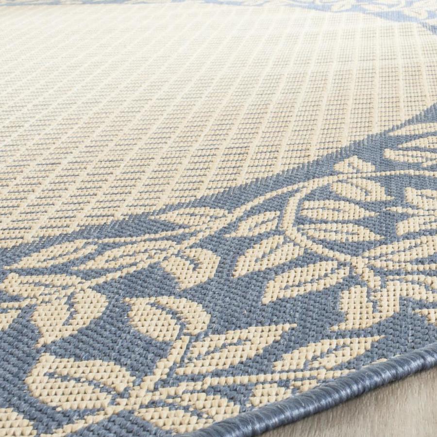 Safavieh Courtyard Checks Natural/Blue Indoor/Outdoor Coastal Area Rug ...