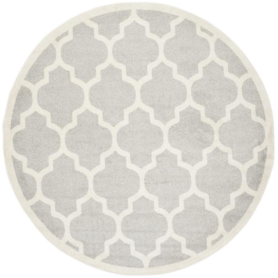 Safavieh Barret Light Gray Beige Round Indoor Outdoor Area Rug Safavieh Barret Light Gray Beige Round Indoor Outdoor Area Rug Common 7