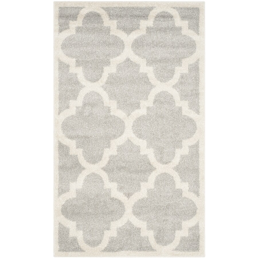 Safavieh Amherst Pompey Gray/Beige Rectangular Indoor/Outdoor Machine-Made Throw Rug (Common: 3 x 5; Actual: 3-ft W x 5-ft L)