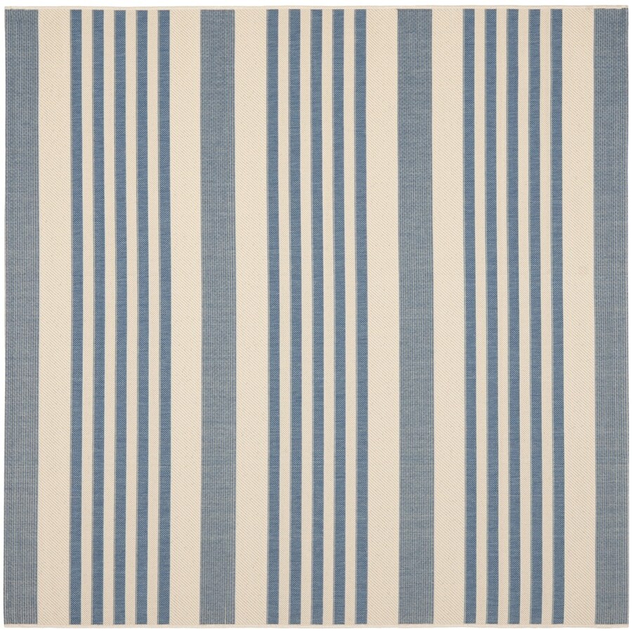 Safavieh Courtyard Dobby Beige Blue Square Indoor Outdoor Safavieh Courtyard Dobby Beige Blue Square Indoor Outdoor Coastal Area Rug Common