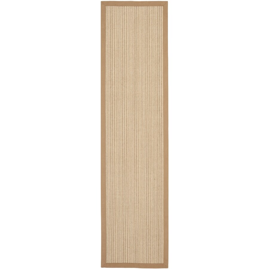 Safavieh Natural Fiber Groves 2 x 10 Tan/Tan Indoor Stripe Coastal Runner