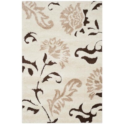 Safavieh Florida Elegante Cream Dark Brown Rectangular Indoor Safavieh Florida Elegante Cream
