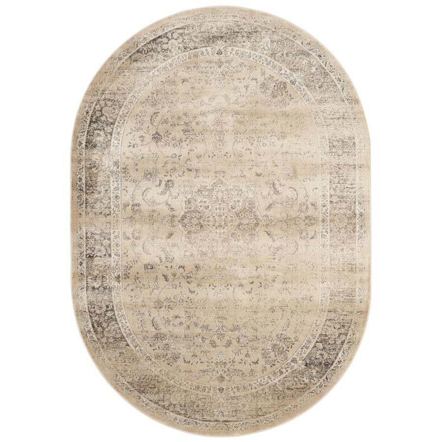 Safavieh Vintage Alhia Warm Beige Oval Indoor Area Rug 5 x 8
