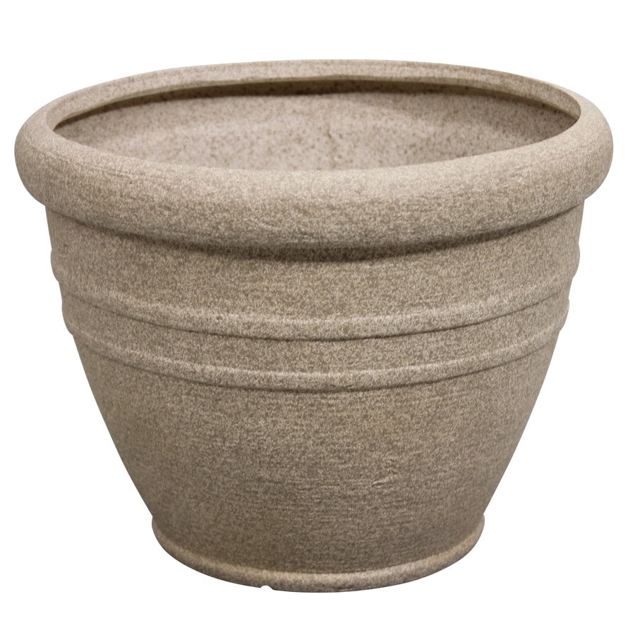 Garden Treasures 11-in x 8.5-in Sand Plastic Planter at Lowes.com