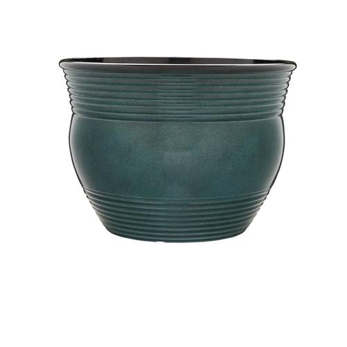 allen + roth 16-in W x 11-in H Turquoise Resin Planter in the Pots ...