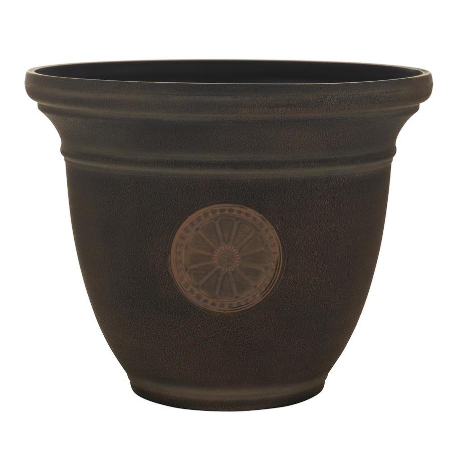 Garden Treasures 16 In W X 12 3 In H Rust Resin Planter At Lowes Com