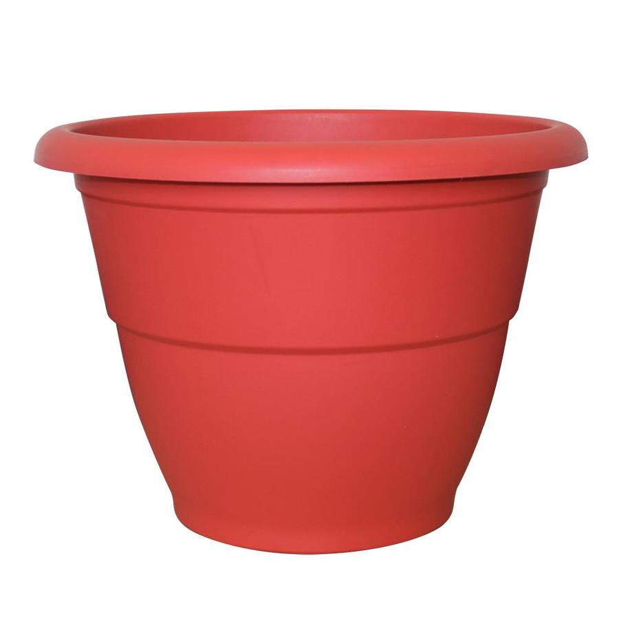 red plastic planters large
