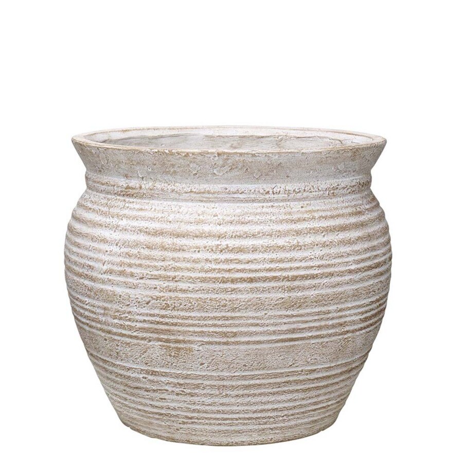 allen + roth 16-in W x 13.85-in H White Washed Terracotta Mixed ...