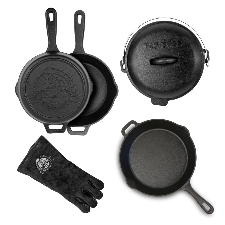 Pit Boss Cast Iron Cookware 4-Pack Griddle and Pan Set