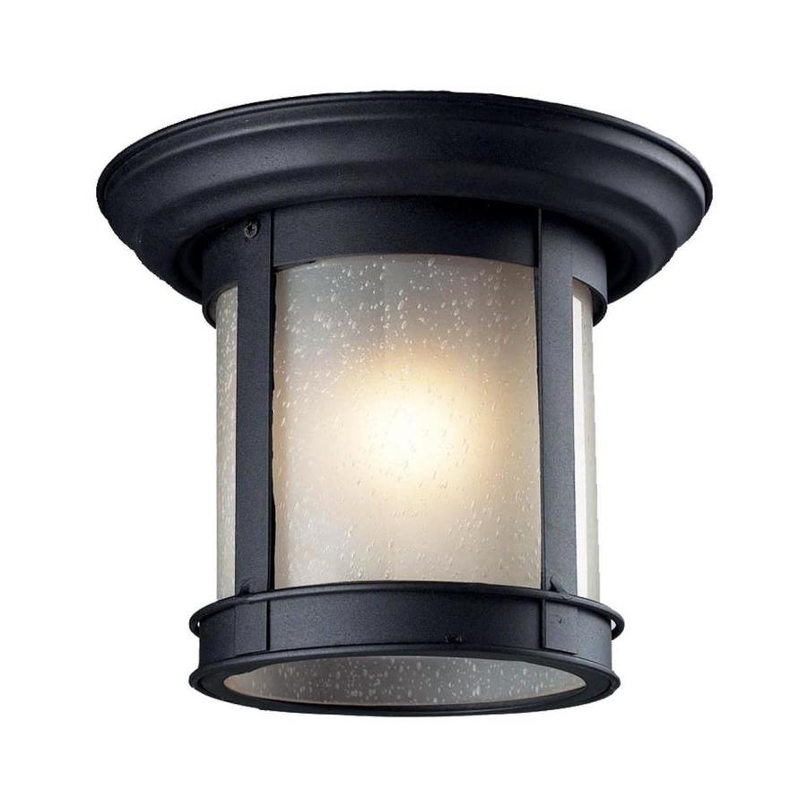 ZLite Outdoor Flush Mount 9.75in W Black Outdoor Flush Mount Light in
