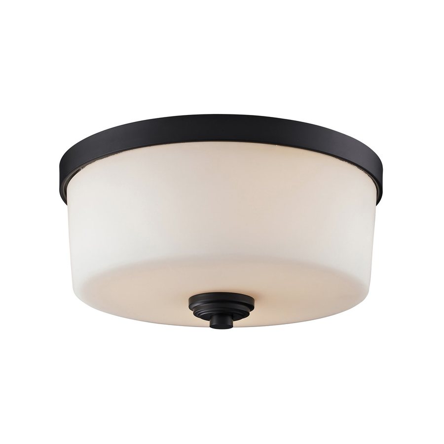 Z-Lite Arlington 13.88-in Oil Rubbed Bronze Transitional Incandescent Flush Mount Light