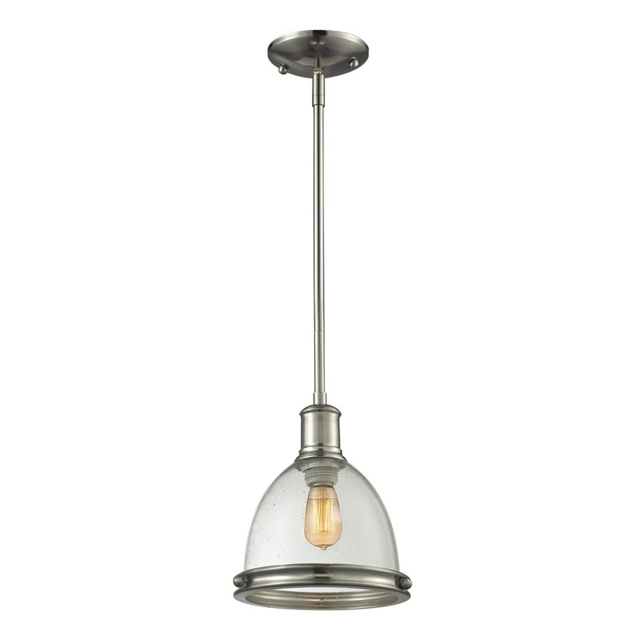 ZLite Mason Brushed Nickel Mini Modern/Contemporary Seeded Glass Dome