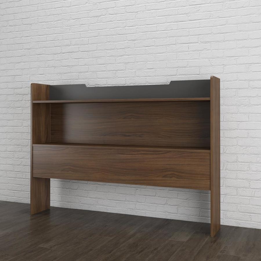 Nexera Walnut Laminate and Charcoal Matte Lacquer Full Headboard in the Headboards department at