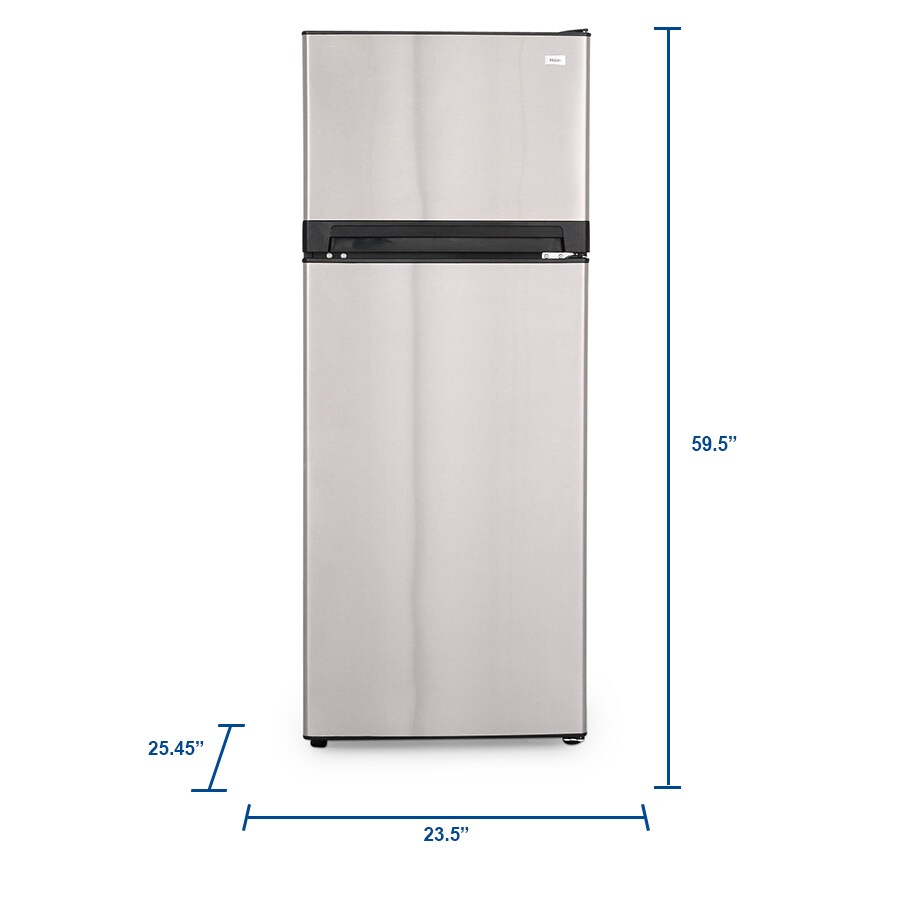 Haier 10.11-cu ft Top-Freezer Refrigerator (Stainless Steel) at Lowes.com