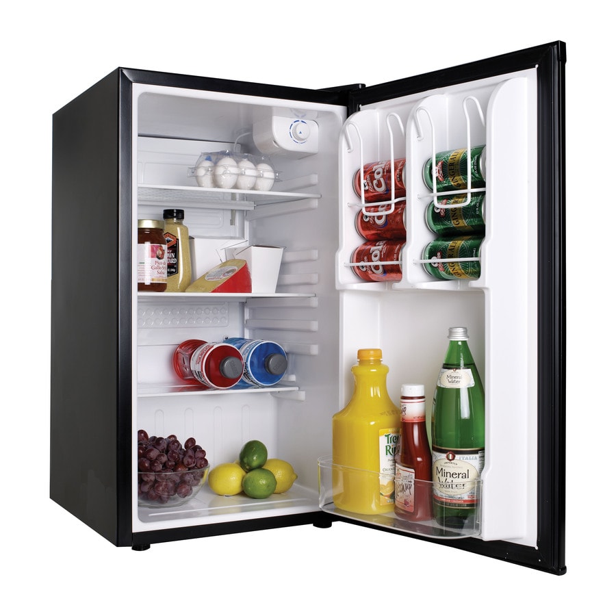 Haier 3.2-cu ft Freestanding Compact Refrigerator (Black) in the Mini ...