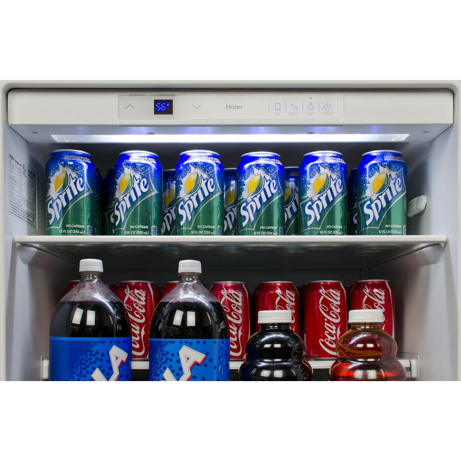 Haier 23.87in W Stainless Steel BuiltIn Beverage Refrigerator with Glass Door at