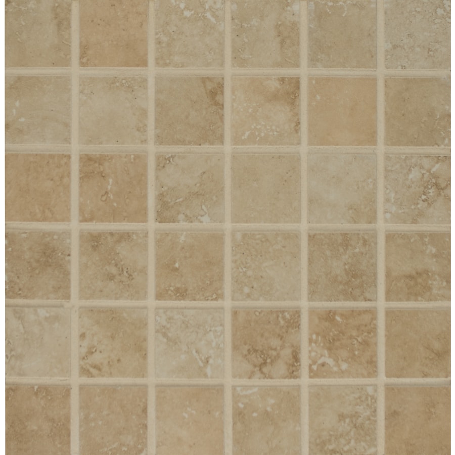 Bedrosians Roma Beige Uniform Squares Mosaic Porcelain Floor Bedrosians Roma Beige Uniform Squares Mosaic Porcelain Floor Tile Common 13 In X