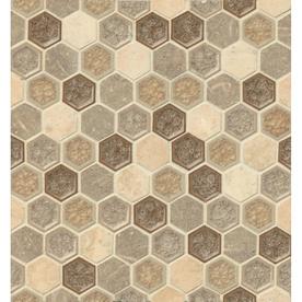 Travertine Limestone Hexagonal Tile At Lowes Bedrosians Kismet Delight Honeycomb Mosaic Ceramic And Travertine Limestone Wall Tile Common 12