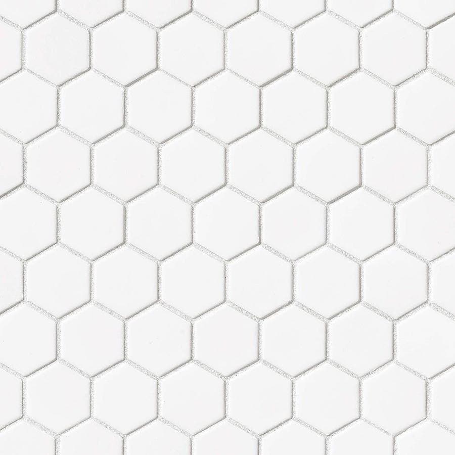 Bedrosians Le Cafe White 11-in x 12-in Porcelain Honeycomb Mosaic Deco ...