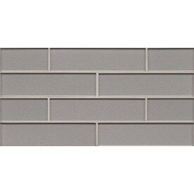 At Lowes Bedrosians Manhattan Platinum Brick Mosaic Gl Subway Tile Common 8 In X 16