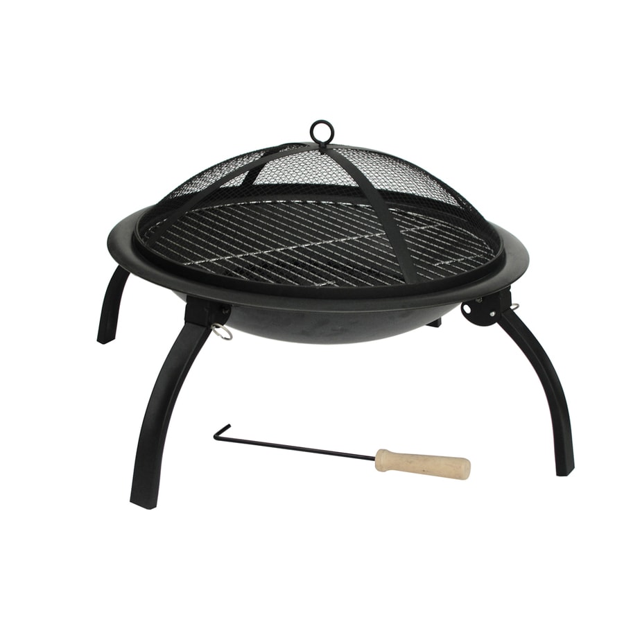 Fire Sense 22 In W Black Steel Wood Burning Fire Pit At Lowes Com