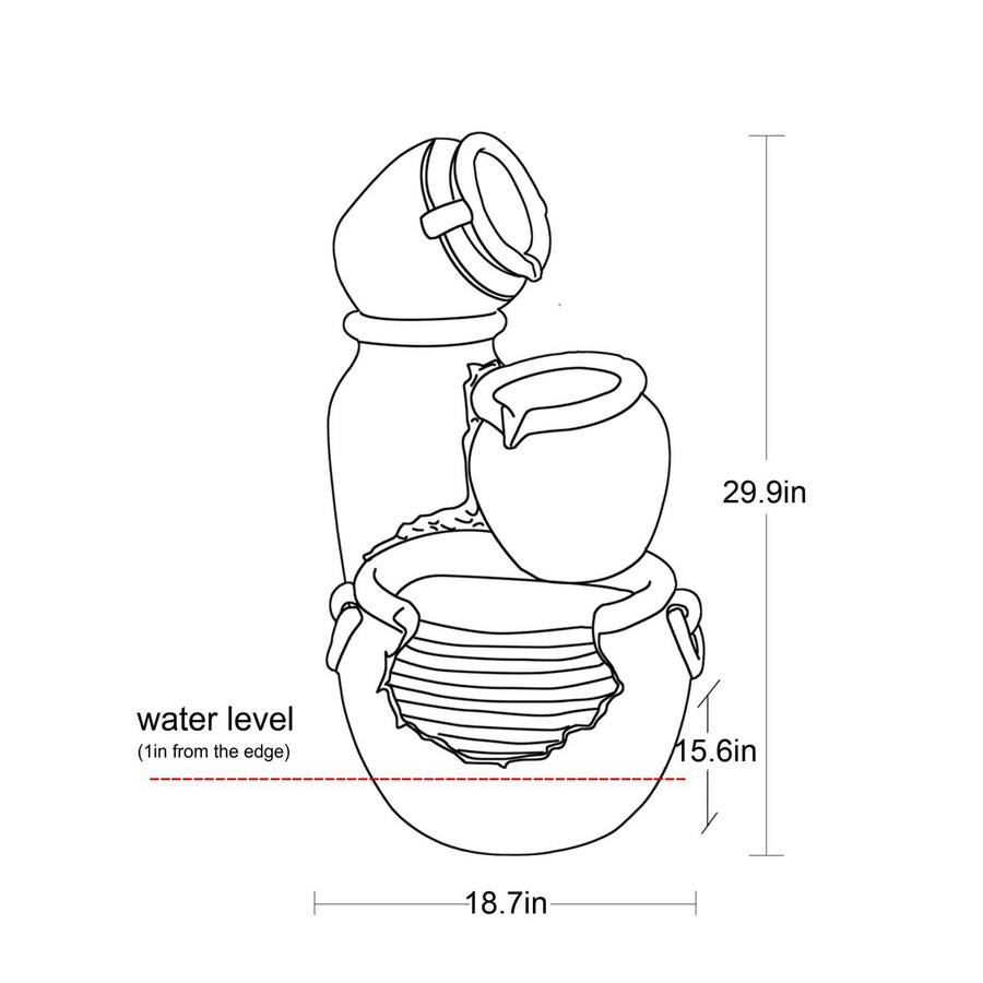 Garden Treasures 29.92-in H Resin Tiered Fountain Outdoor Fountain