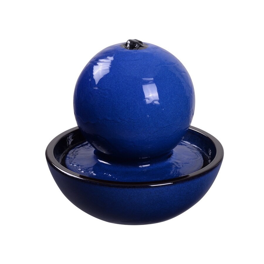 Style Selections Blue Tabletop Ceramic Fountain in the Indoor Fountains