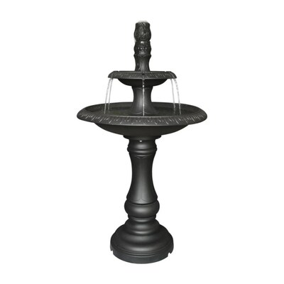Garden Treasures 34 6 In H Metal Tiered Outdoor Fountain At Lowes Com