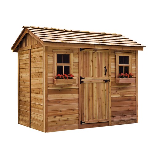 cedarshed common: 6-ft x 9-ft; interior dimensions: 5.33