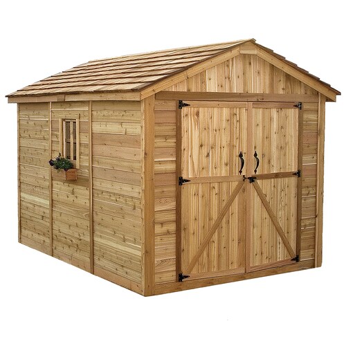 outdoor living today 8-ft x 12-ft gable cedar wood storage
