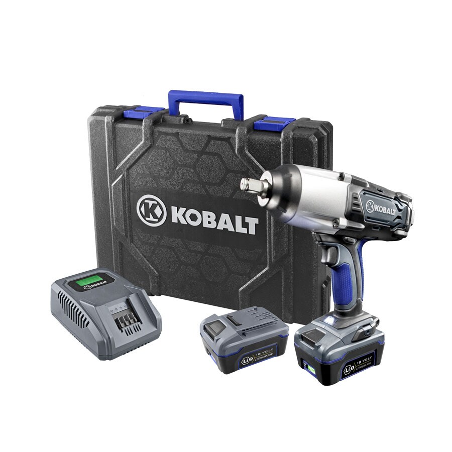 Kobalt 18-Volt 1/2-in Drive Cordless Impact Wrench (2-Batteries ...