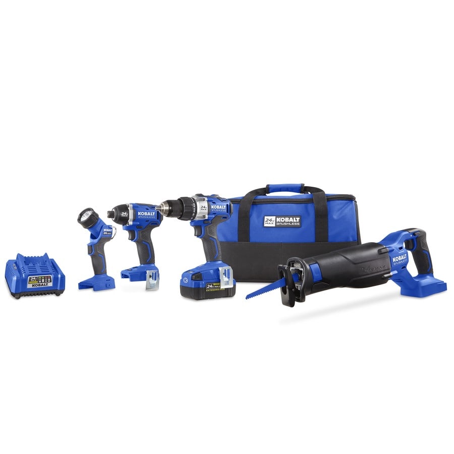 Lowes: Kobalt 4-Tool 24V Max Brushless Power Tool Combo Kit w/ FREE ...