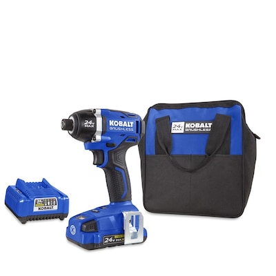 Kobalt 24-Volt Max Variable Speed Brushless Cordless Impact Driver (Charger and 1-Battery Included)