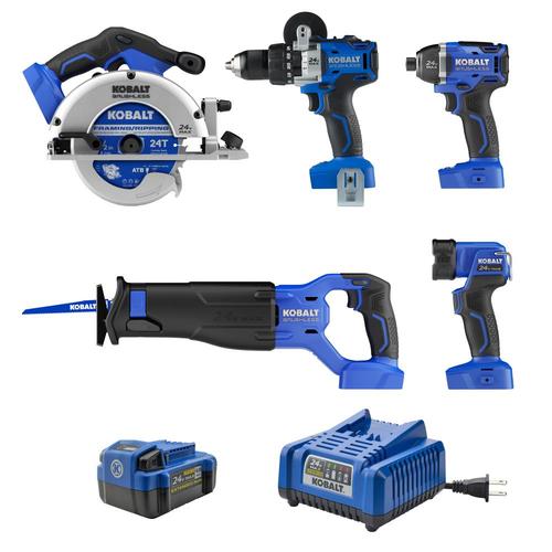 Kobalt 5-Tool 24-Volt Max Lithium Ion Cordless Combo Kit with Soft Case