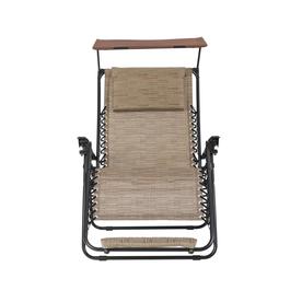 Garden Treasures Metal Stationary Zero Gravity Chair with Brown Sling Seat