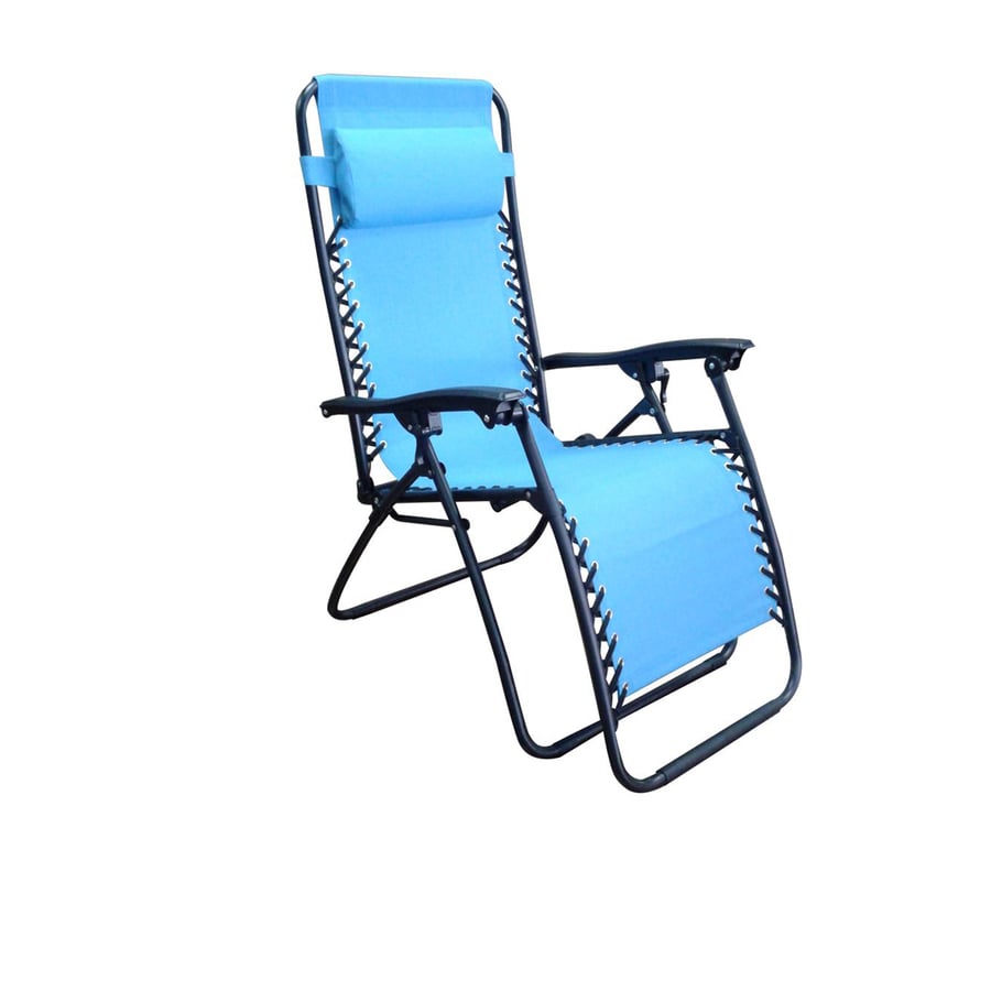 Shop Garden Treasures Patio Chaise Lounge Chair With Blue At Lowescom