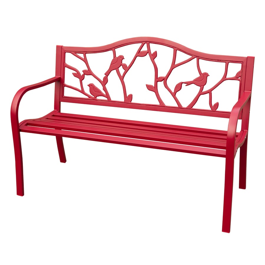 Garden Treasures 23-in W x 49.5-in L Cast Iron Patio Bench at Lowes.com