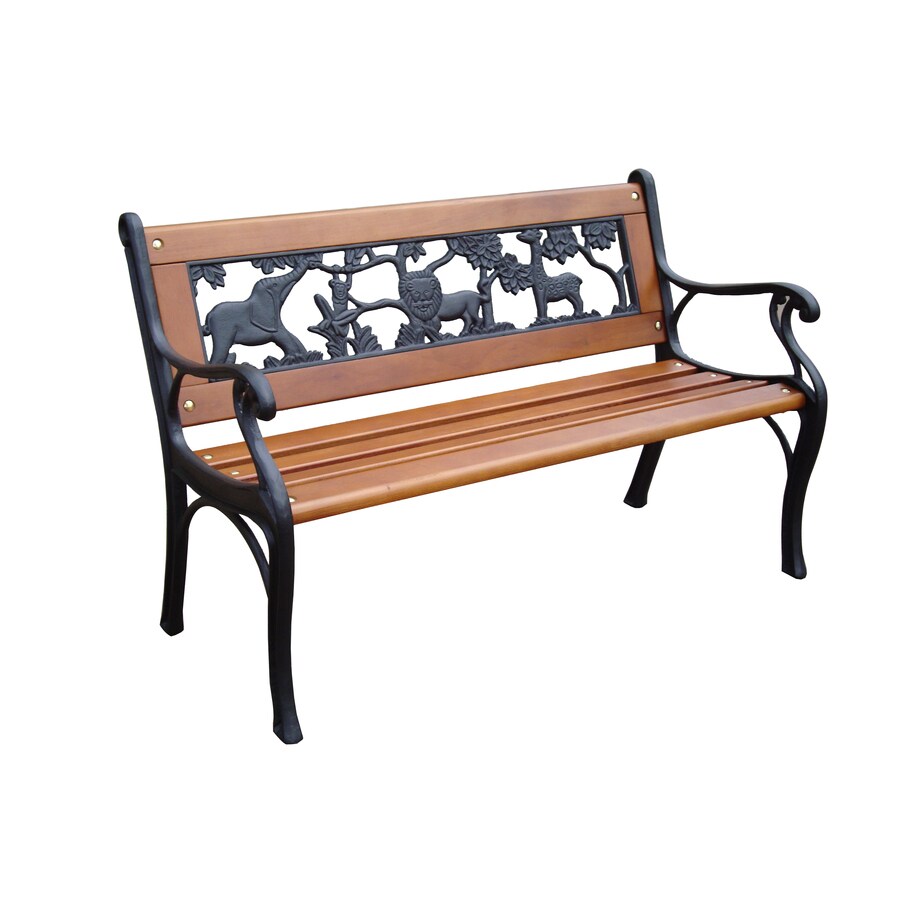 Garden Treasures 32.87-in L Steel Finish Designed for Kids Patio Bench