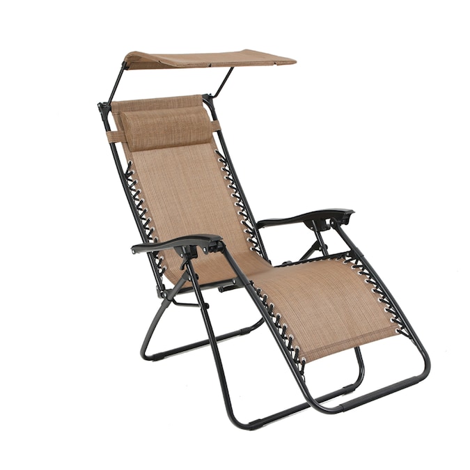 style selections brown metal frame stationary zero gravity chair s with brown sling seat