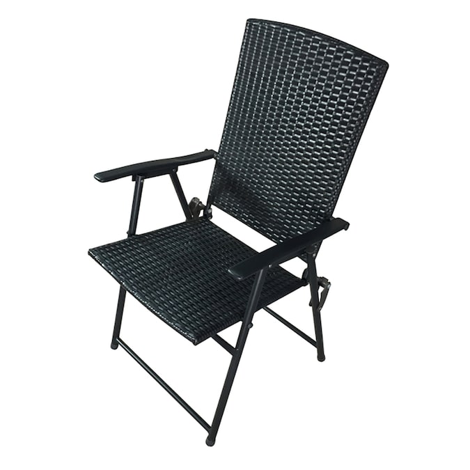 garden treasures brown steel folding patio conversation chair in the