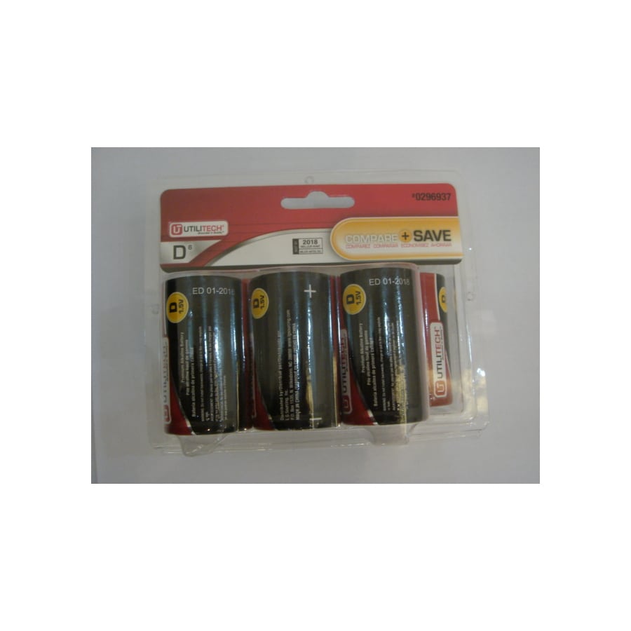 Utilitech LR20/D 6-Pack D Alkaline Batteries