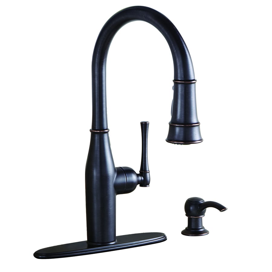 Aquasource Oil Rubbed Bronze 1 Handle Pull Down Kitchen Faucet At