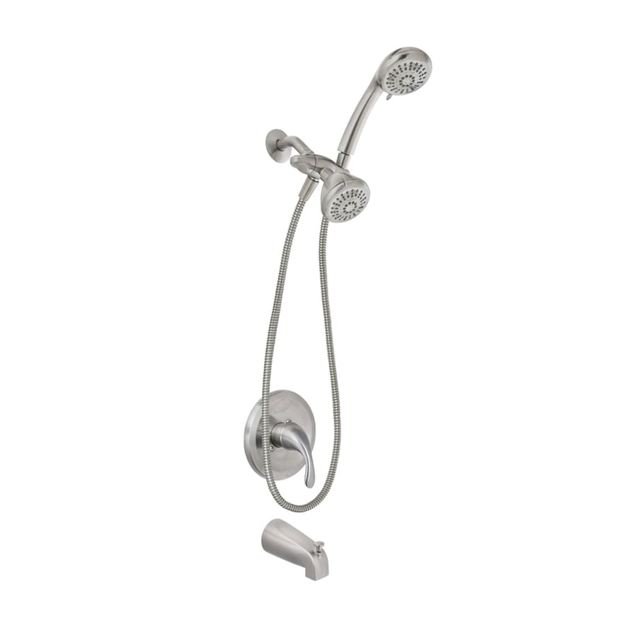 Aquasource Brushed Nickel Pvd 1 Handle Bathtub And Shower Faucet