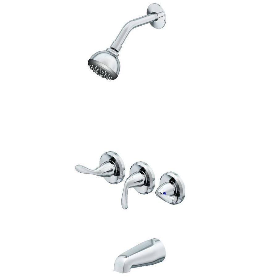 Project Source 3 Handle Tub and Shower Faucet, Polished ...