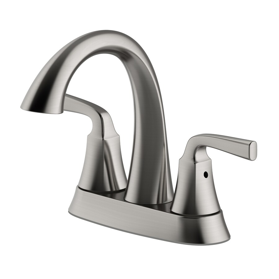 allen + roth Mullen Brushed Nickel 2-Handle 4-in Centerset WaterSense ...