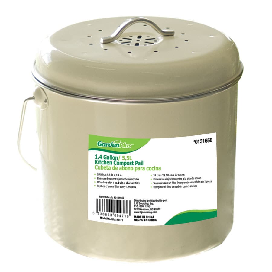 Garden Plus 1 4 Gallon Kitchen Compost Pail In The Composters Department At Lowes Com